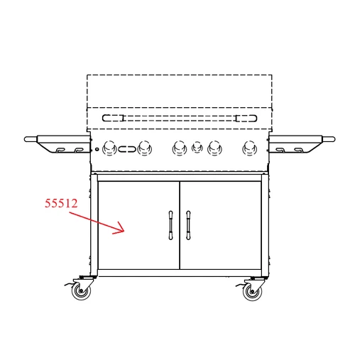 55512 38" Cart Bottom Left Door Panel, (New Design)