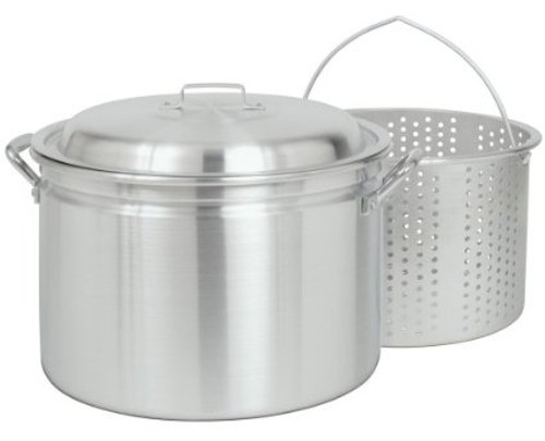 Bayou Aluminum Stockpot 24-Quart W/ Basket