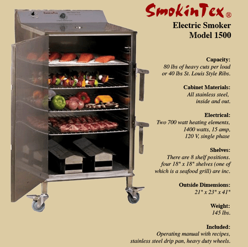 Smokin Tex Commercial BBQ Electric Smoker 1500-C