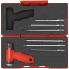 Professional set in practical toolbox for machining with DigiTorque V02 torque pistol grip and interchangeable blades for Torx® and hexagon socket screws