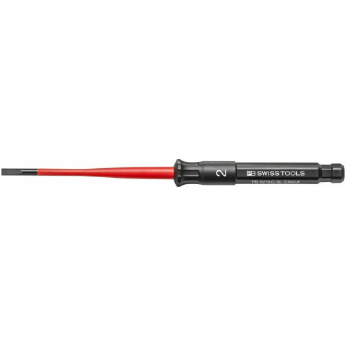 VDE interchangeable blade slim for PB 5215 A, for slotted screws, VDE tested, safe for work up to 1000 Volt AC or 1500 Volt DC, with blade diameter tapered towards the tip, for deep-set screws and spring terminals