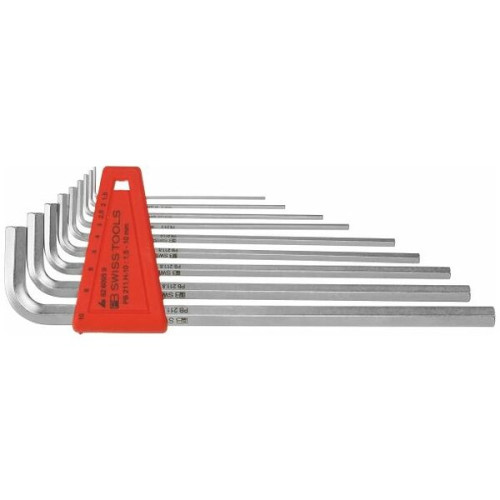 Hexagon key L-wrench set chrome-plated 9