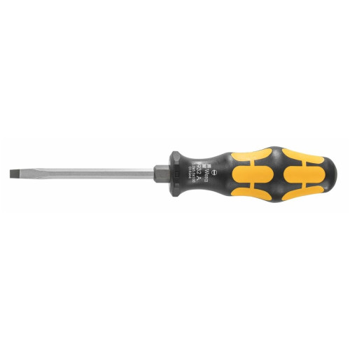 Screwdriver for slot-head, with Kraftform handle and impact cap 5,5 mm