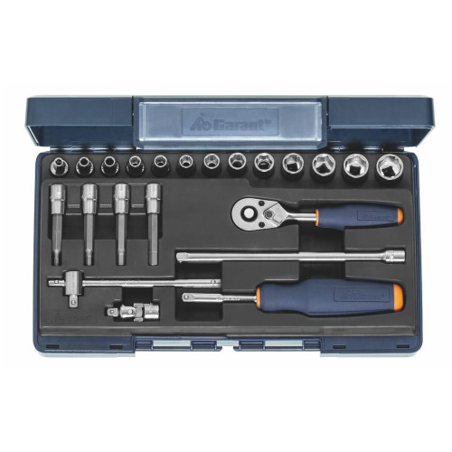 Socket set 1/4 inch square drive 22 pieces 6