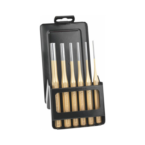 Pin punch set in a metal case, standard quality 6