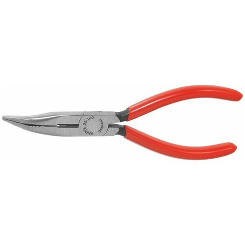 Snipe nose pliers, angled, polished 160 mm