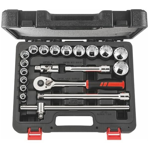 Socket set, 1/2 inch square drive, imperial 20 pieces 20