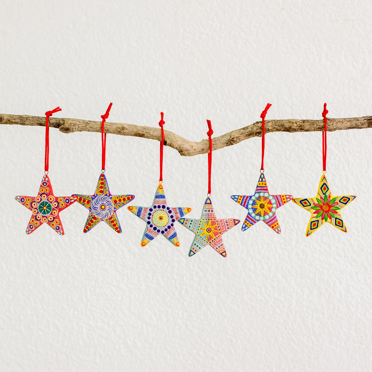 Handmade Star Christmas Ornaments (Set of 6) - Ayacucho Stars