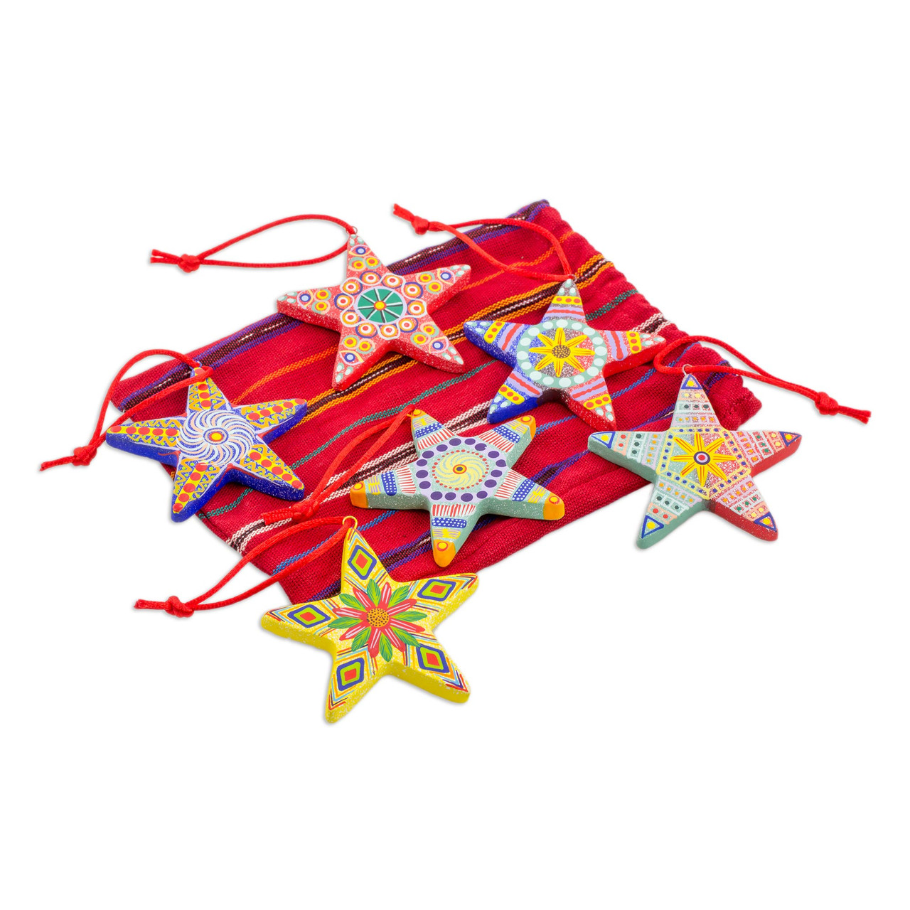 Handmade Star Christmas Ornaments (Set of 6) - Ayacucho Stars