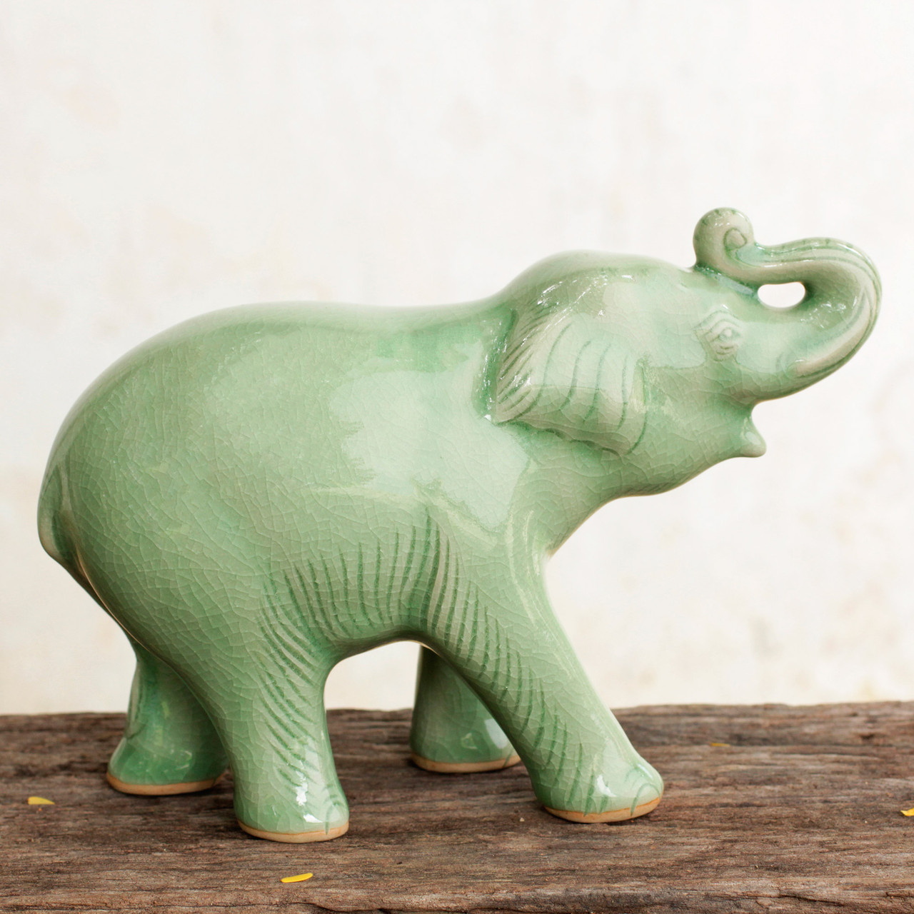 Handmade Elephant Texture Celadon Ceramic Salt and Pepper Shaker