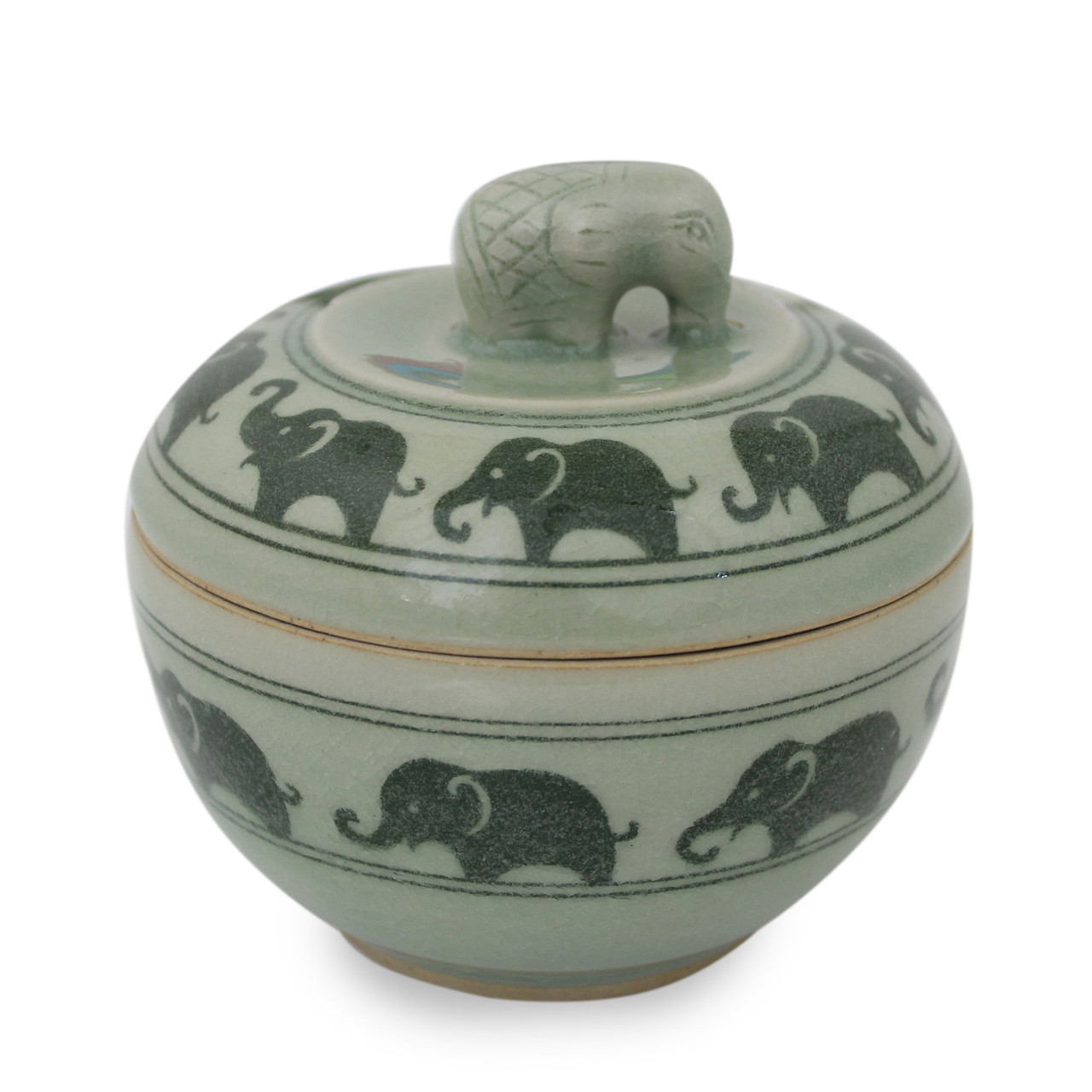 Celadon Ceramic Elephant Salt and Pepper Shakers Pair 'Round Elephants in  Green' - Road Scholar World Bazaar