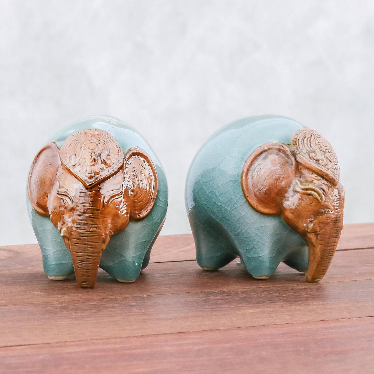 Round Elephants in Green