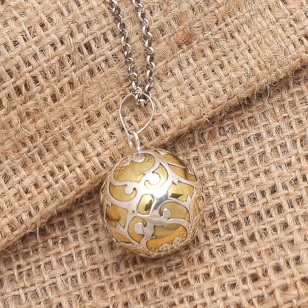 Buy Harmony Ball Necklace in Gold Plated With Labradorite Stone L Bola Gold  L Pregnancy Gift Online in India - Etsy