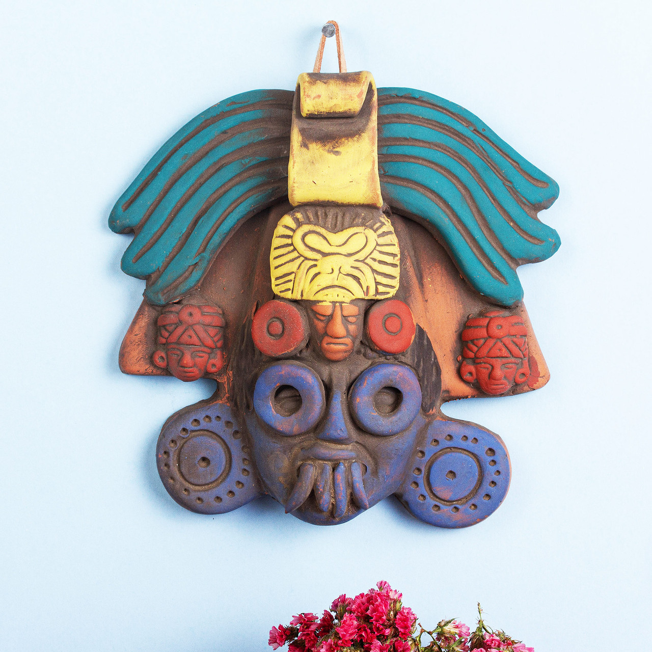 Ah Puch Ceramic Wall Mask Crafted In Mexico Colorful Ah Puch Road Scholar World Bazaar The priests preformed rituals dedicated to the mayan gods. colorful ah puch