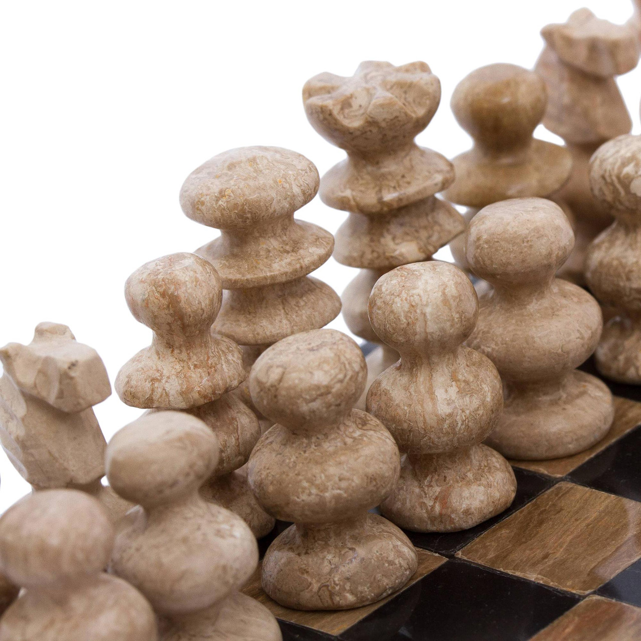 Onyx and Marble Chess Set in Brown and Beige (13.5 in.) - Nature's  Challenge