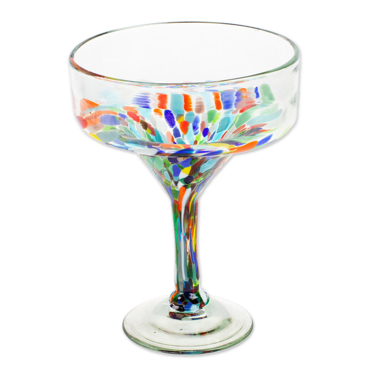 Two Colorful Cocktail Glasses Handblown from Recycled Glass - Chromatic  Gala