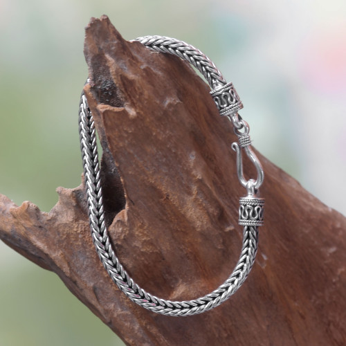 Artisanmade Sterling Silver Chain Bracelet 'Fishbone Twist'