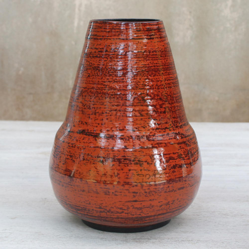 Lacquered bamboo vase 'Lava'