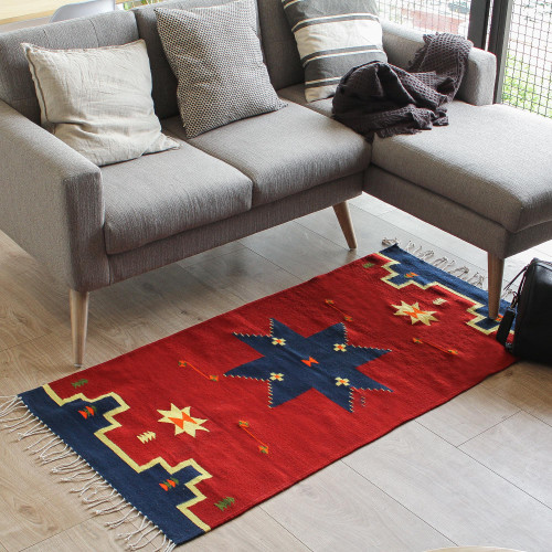 Fair Trade Zapotec Rug 2.5x5 'Universe Star'