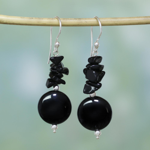 Onyx dangle earrings 'Midnight Charm'