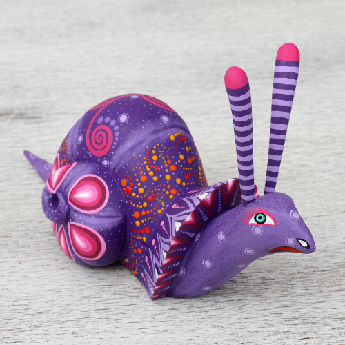 Handcrafted Mexican Folk Art Alebrije Sculpture 'Oaxaca Snail'