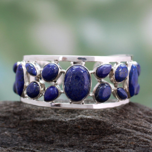 Lapis lazuli cuff bracelet 'Summer Sea'