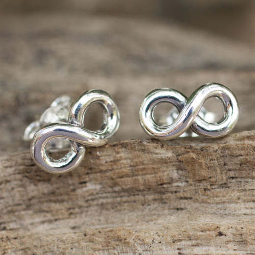 Fair Trade Infinity Symbol Earrings in 925 Sterling Silver 'Infinite Style'