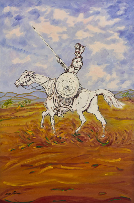 Brazilian Fine Art Expressionistic Painting of Don Quixote 'Don Quixote II'