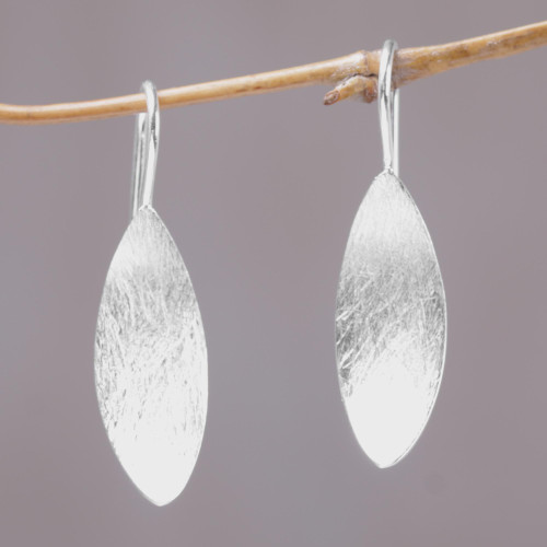 925 Sterling Silver Shimmering Drop Earrings from Bali 'Shimmering Curves'