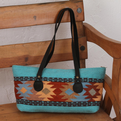 Handwoven Geometric Shoulder Bag from Mexico 'Elegant Geometry'