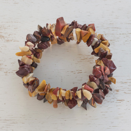 Three Jasper Beaded Stretch Bracelets from Brazil 'Jasper Trio'