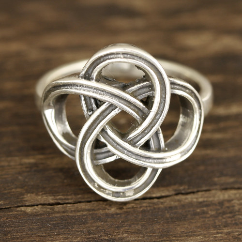 Celtic Sterling Silver Band Ring Crafted in India 'Celtic Connection'