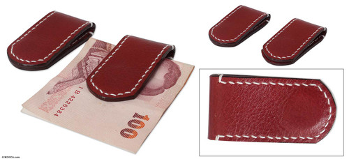 Leather money clips Pair 'Smart Spender'