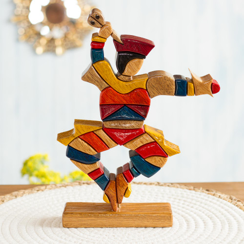Mahogany and Cedar Dance and Music Wood Sculpture 'Scissors Dancer'