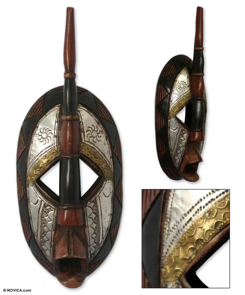 African Burkina Faso wood mask 'Bobo Chieftain'