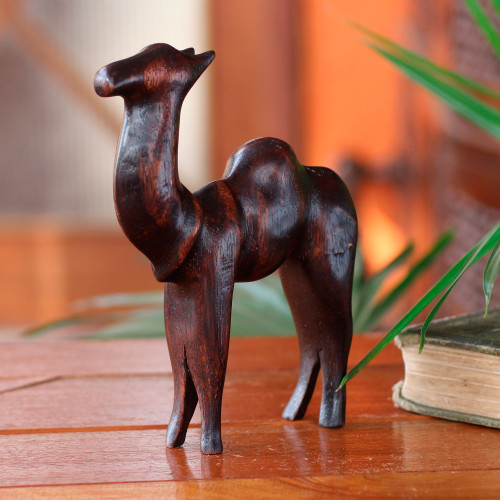 African Teakwood Camel Sculpture 'Camel of Purpose'