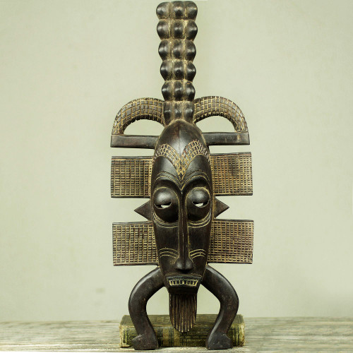 Artisan Crafted African Wood Mask in Senufo Style 'Senufo II'