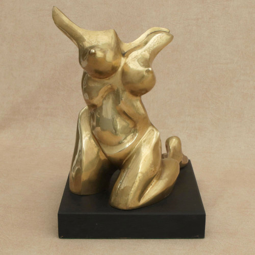 Bronze Fine Art Sculpture of a Nude Woman's Body from Brazil 'Seduction II'