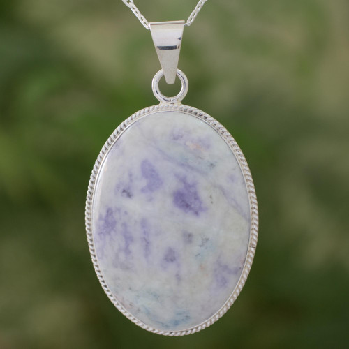 Jade pendant necklace 'Lilac Mystique'