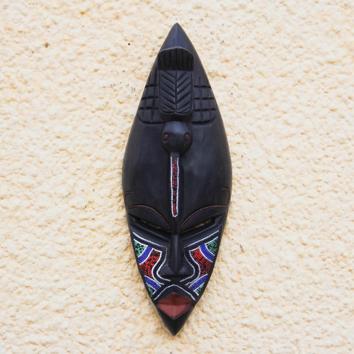 African wood mask 'Dzonu Warrior'