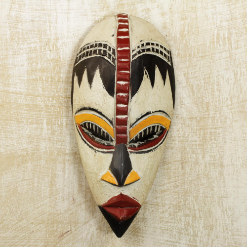 Nigerian Wood Wall Mask 'Protect My Baby'
