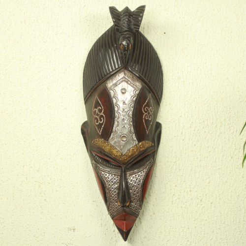 Artisan Carved Authentic African Mask from Ghana 'The Earth is Potent'