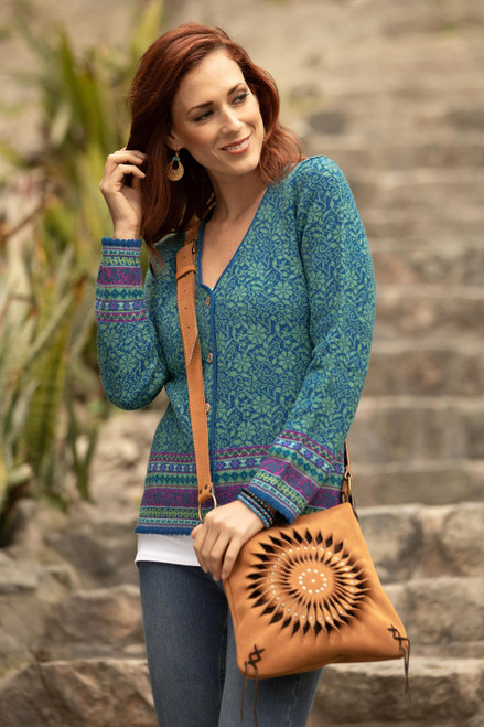 Soft Alpaca Button Up Cardigan Sweater from Peru 'Spirit of the Andes'