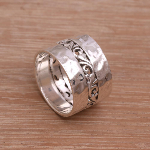 Sterling Silver Band Ring Crafted in Indonesia 'Around the Vines'