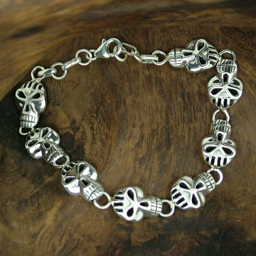 Bracelet for Men in Sterling Silver Jewelry 'Deadly Smile'