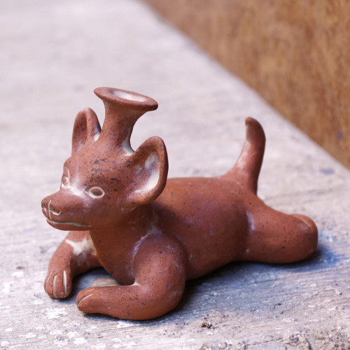 Ceramic sculpture 'Xoloitzcuintli Companion'