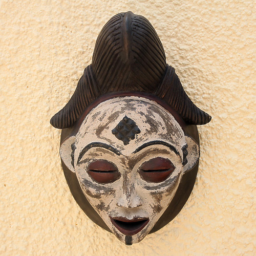 Unique Gabonese Wood Mask 'Guiding Spirit'