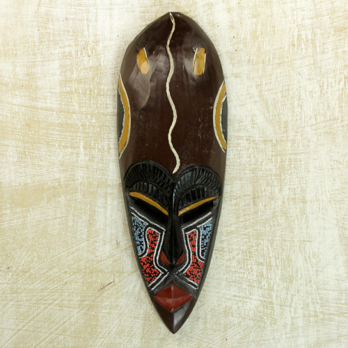 Unique Nigerian Wood Mask 'No Dispute'
