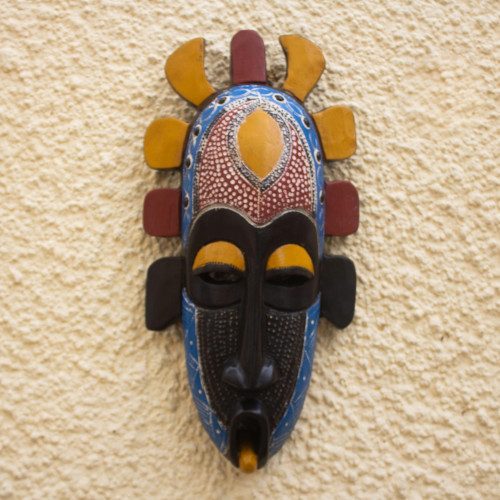 Hand Carved West African Sese Wood Mask 'Adah'