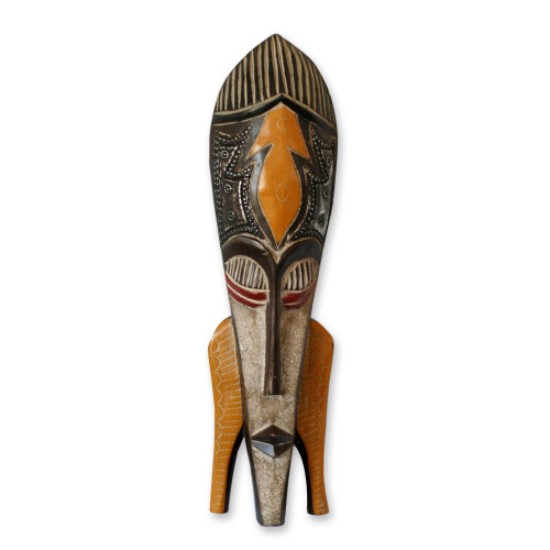 African wood mask 'Let's Celebrate'